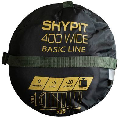Спальный мешок одеяло Tramp Shypit 400 WIDE с капюшоном правый UTRS-060L-R, Болотный