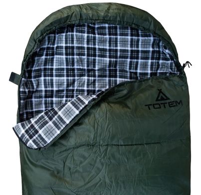Спальный мешок одеяло с капюшоном Totem Ember Plus левый UTTS-014-L, Зеленый