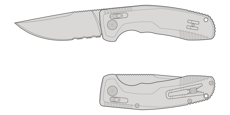 Ніж складний SOG -TAC AU Black/Partially Serrated (SOG 15-38-02-57)