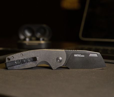 Ніж складний SOG Stout SJ Cleaver/Blackout (SOG 16-03-07-57)