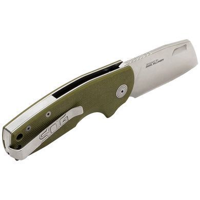 Ніж складний SOG Stout SJ Cleaver/OD Green/Stonewash (SOG 16-03-06-57)
