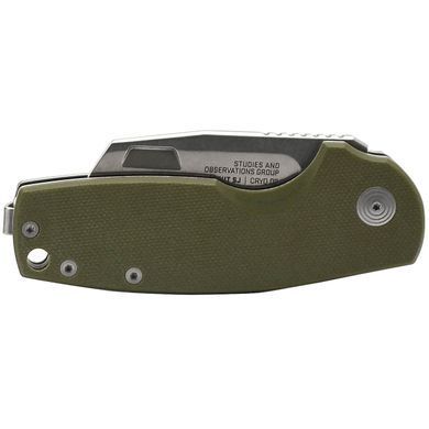 Ніж складний SOG Stout SJ Cleaver/OD Green/Stonewash (SOG 16-03-06-57)