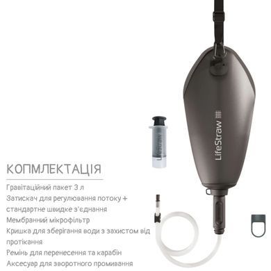 Фільтр для води LifeStraw Peak Gravity, 3 л, Dark Mountain Gray
