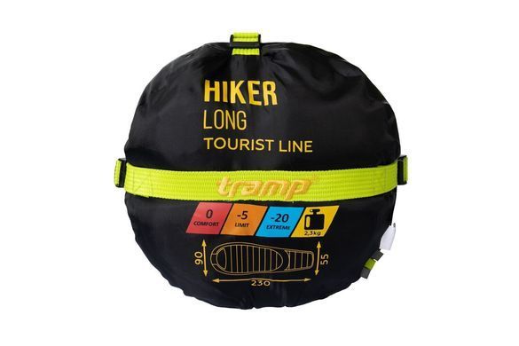 Спальный мешок кокон Tramp Hiker Long правый TRS-051L-R, Желтый