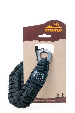 Браслет выживальщика Tramp (кресало/огниво, 2м паракорда) черный,