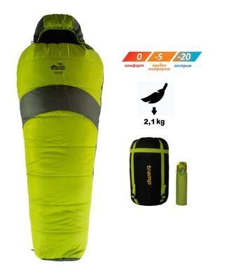 Спальний мішок кокон Tramp Hiker Regular правий TRS-051R-R, Жовтий