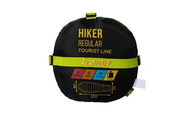 Спальний мішок кокон Tramp Hiker Regular правий TRS-051R-R, Жовтий