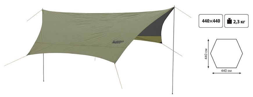 Тент со стойками Tramp Lite Tent Зеленый TLT-034