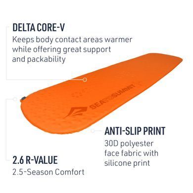 Коврик самонадувающийся Sea to Summit UltraLight Mat, 125х51х2.5 см, Orange (STS AMSIULXS)