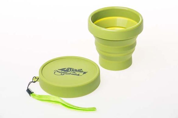 Стакан складаний силіконовий Tramp з кришкою 180ml, зелений